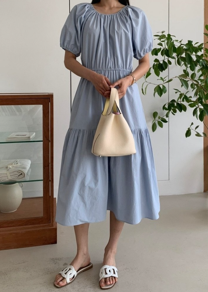 Pastel shirring dress