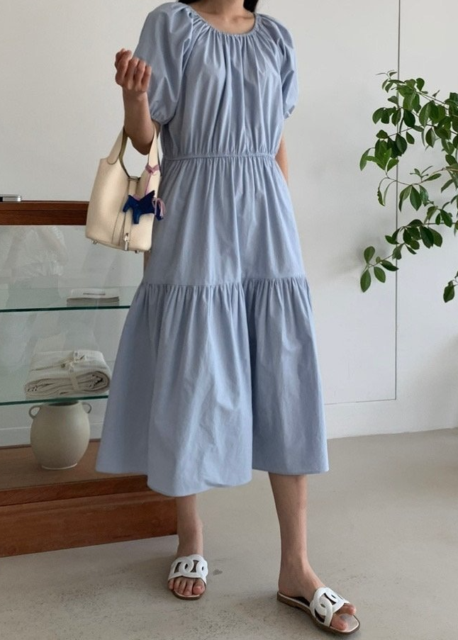 Pastel shirring dress