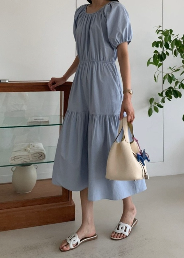 Pastel shirring dress