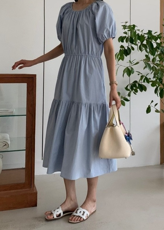 Pastel shirring dress