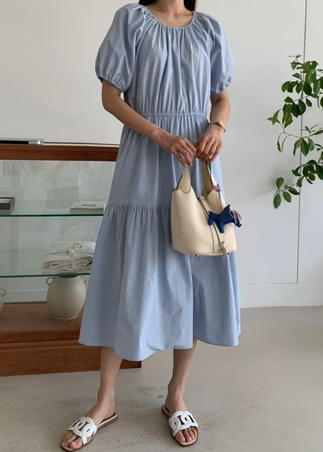 Pastel shirring dress
