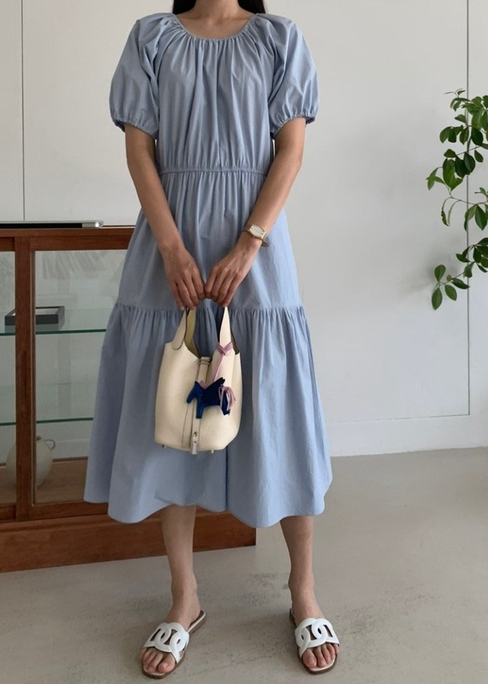Pastel shirring dress