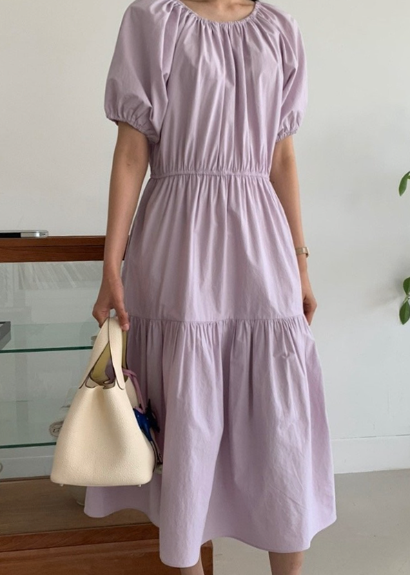 Pastel shirring dress