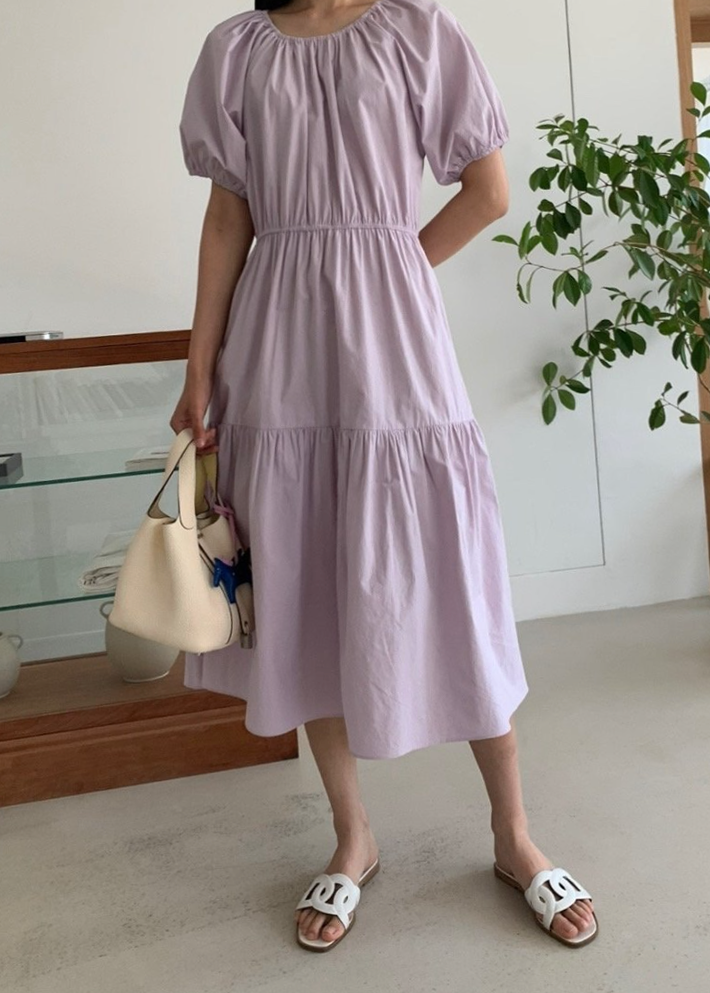 Pastel shirring dress