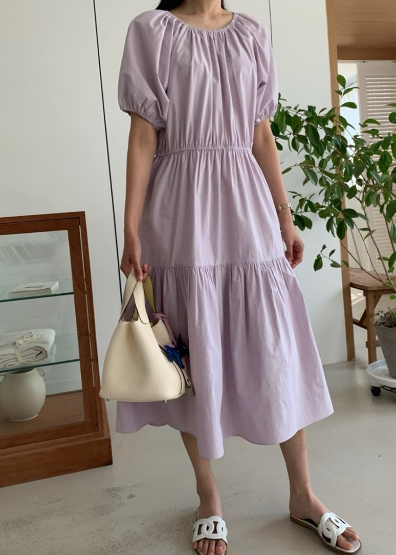 Pastel shirring dress