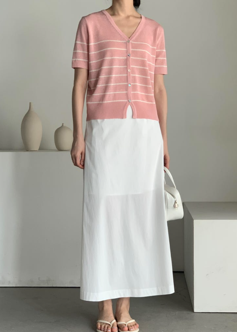 Striped linen cardigan