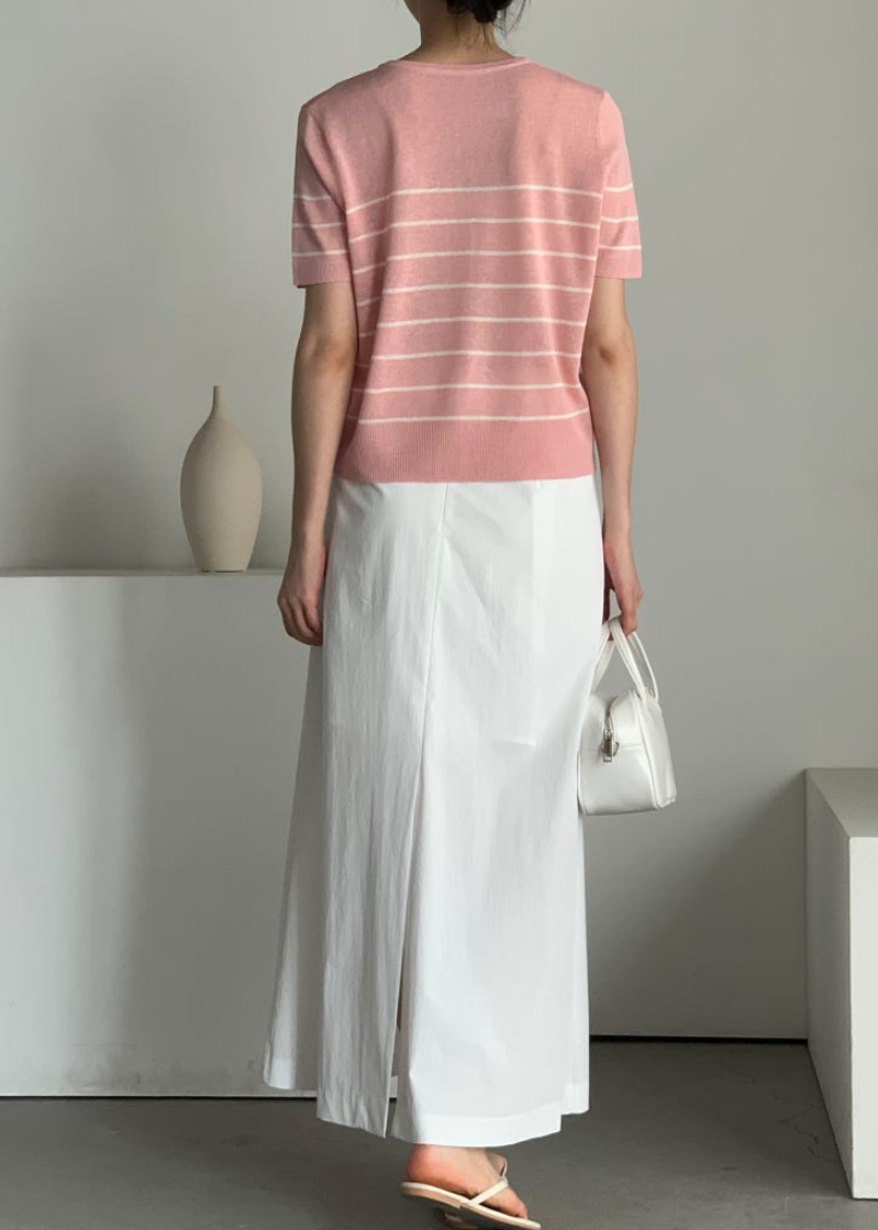 Striped linen cardigan
