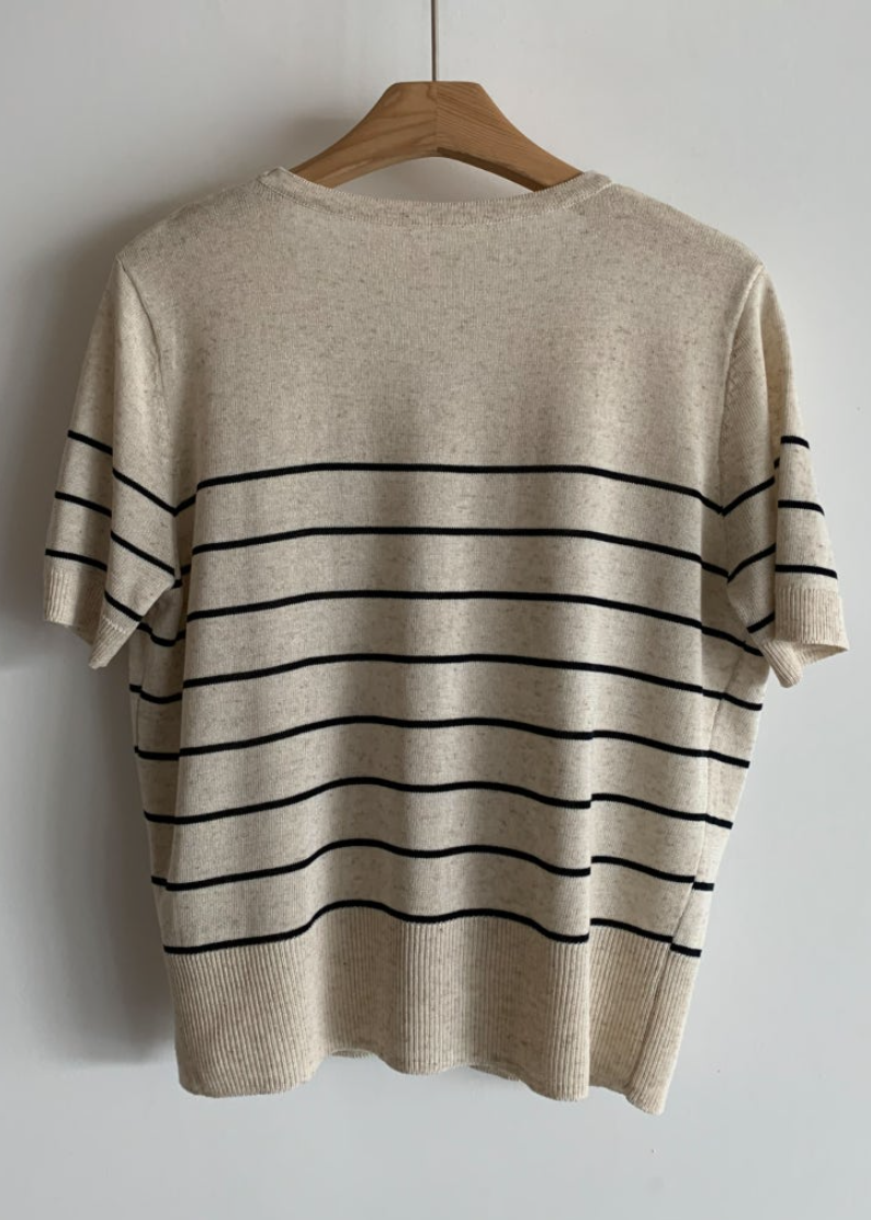 Striped linen cardigan