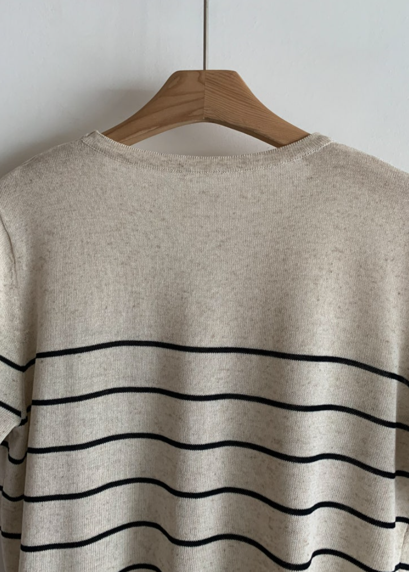 Striped linen cardigan