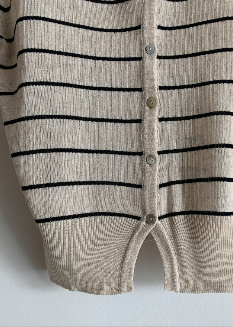 Striped linen cardigan