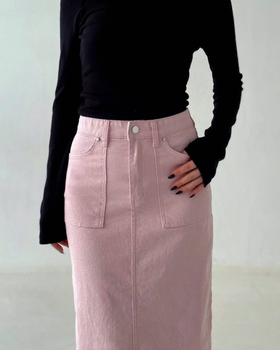 Big pocket cotton skirt