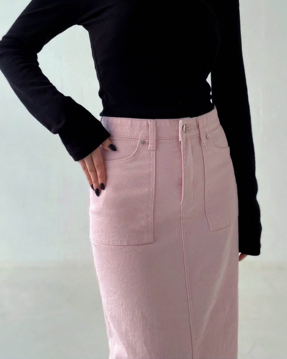 Big pocket cotton skirt
