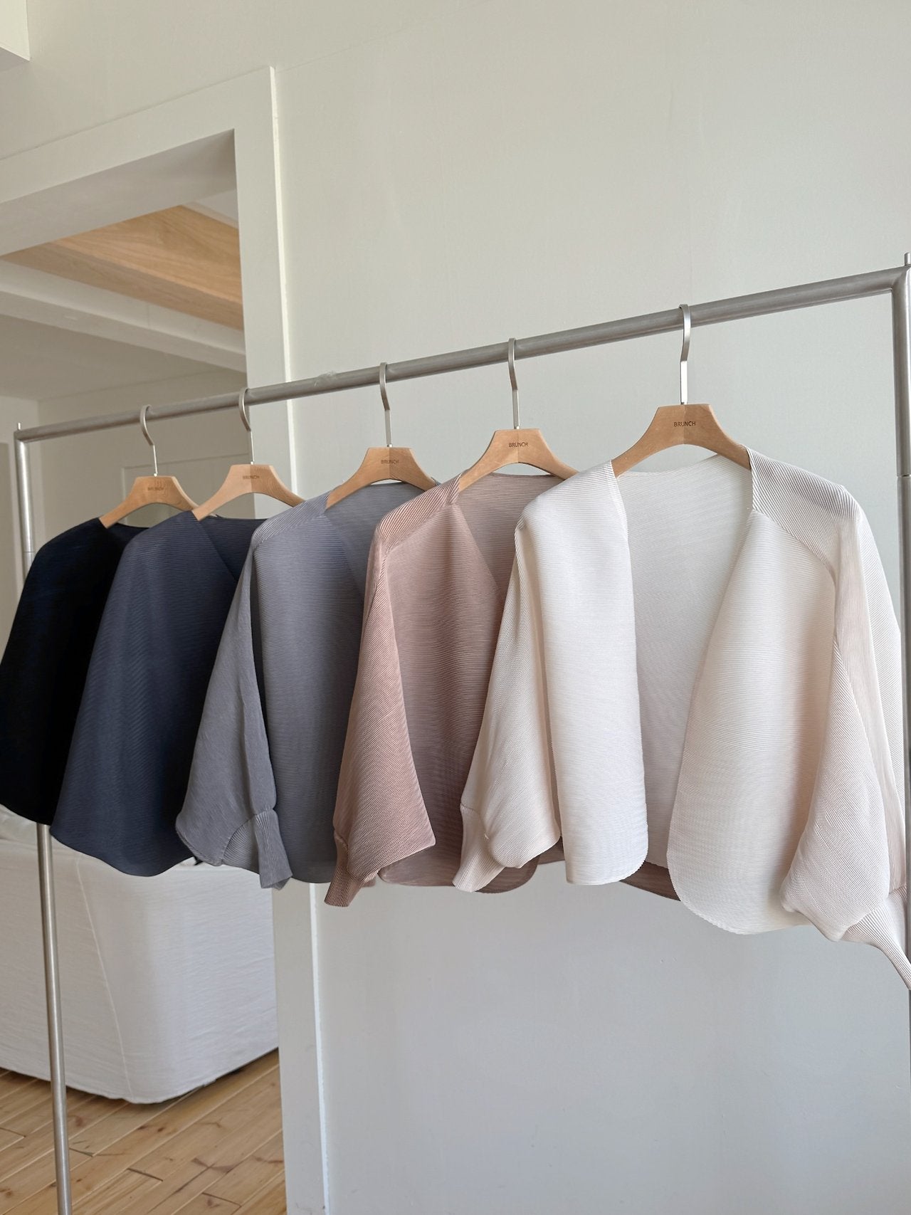 Pleats bolero cardigan
