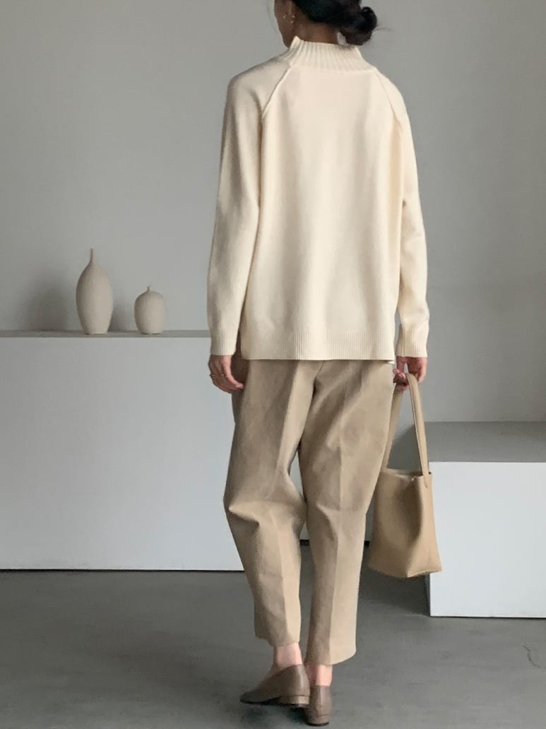 (F/W) Ribbed high neck sweater