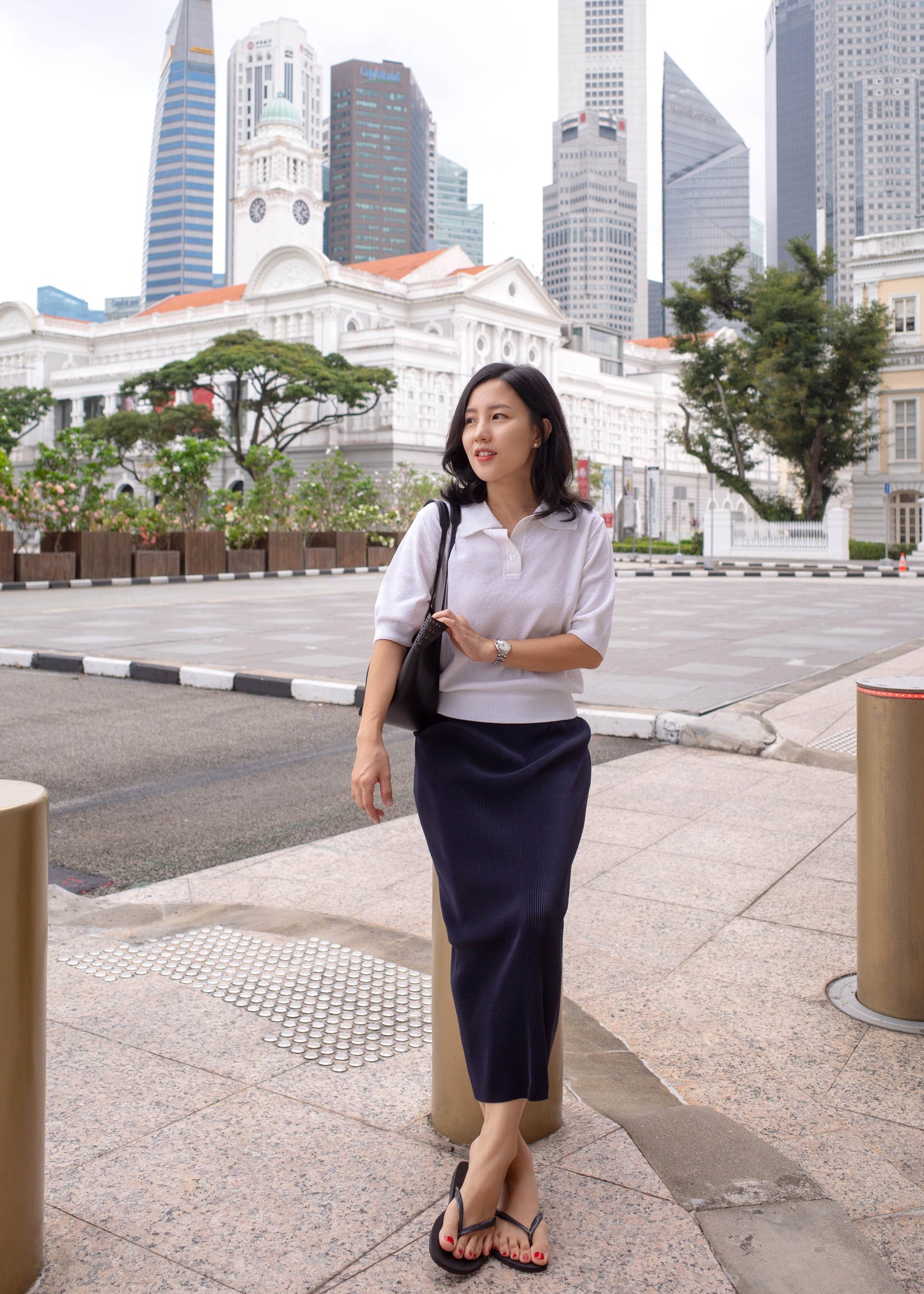 Pleats long skirt