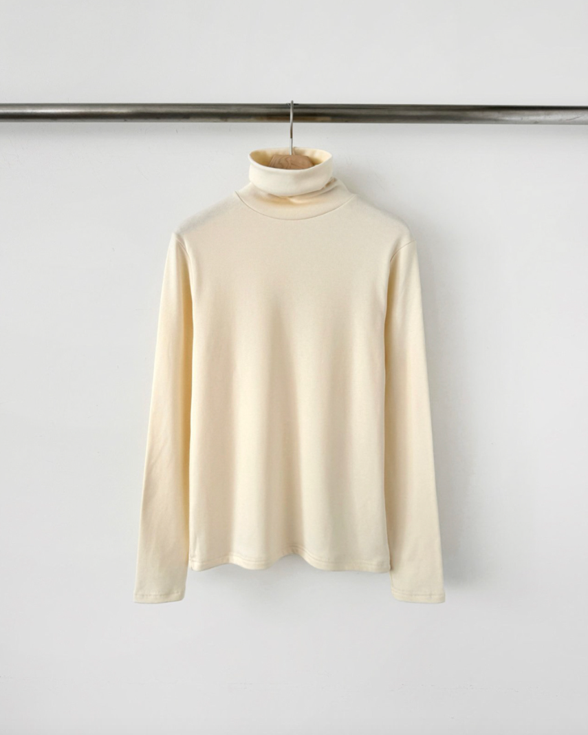 (F/W) Fleece lined high neck T-shirt