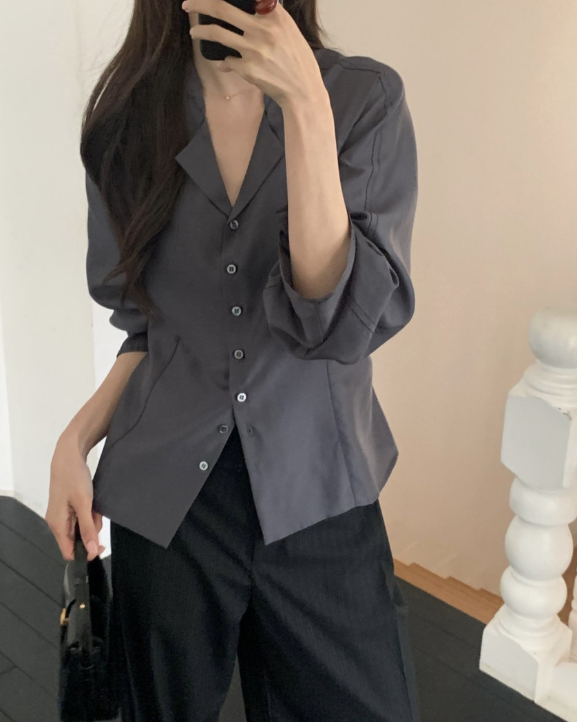 Tencel collar blouse