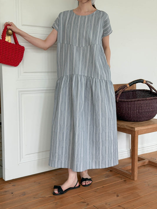 Seersucker striped dress