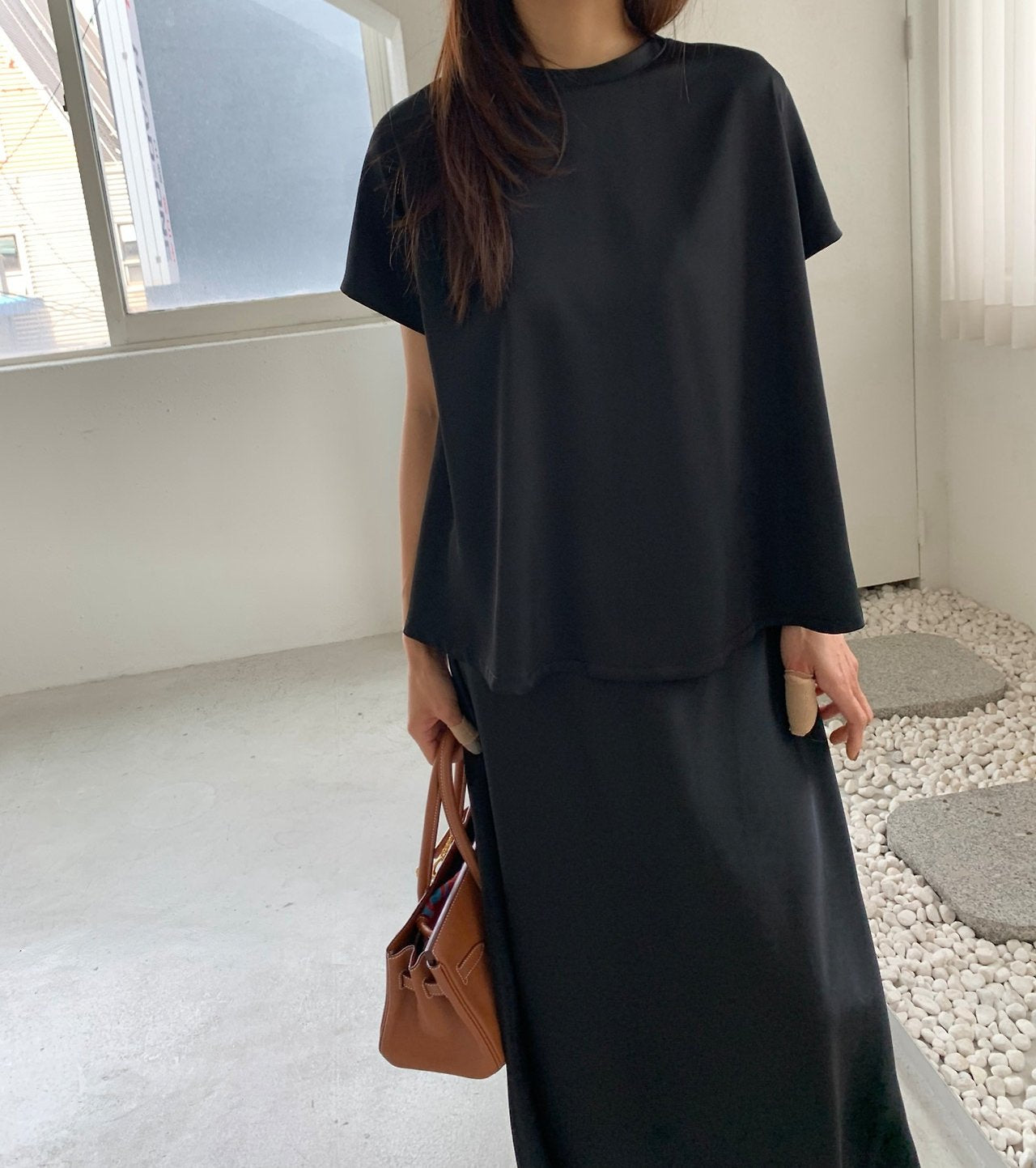 Satin flared blouse