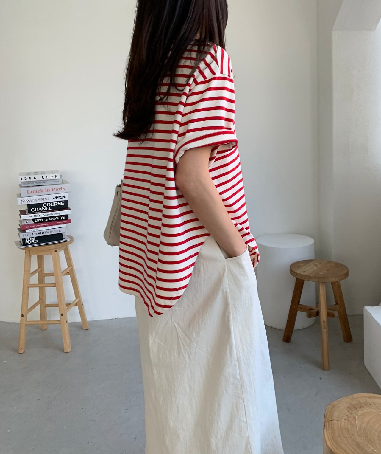 Batwing striped t-shirt