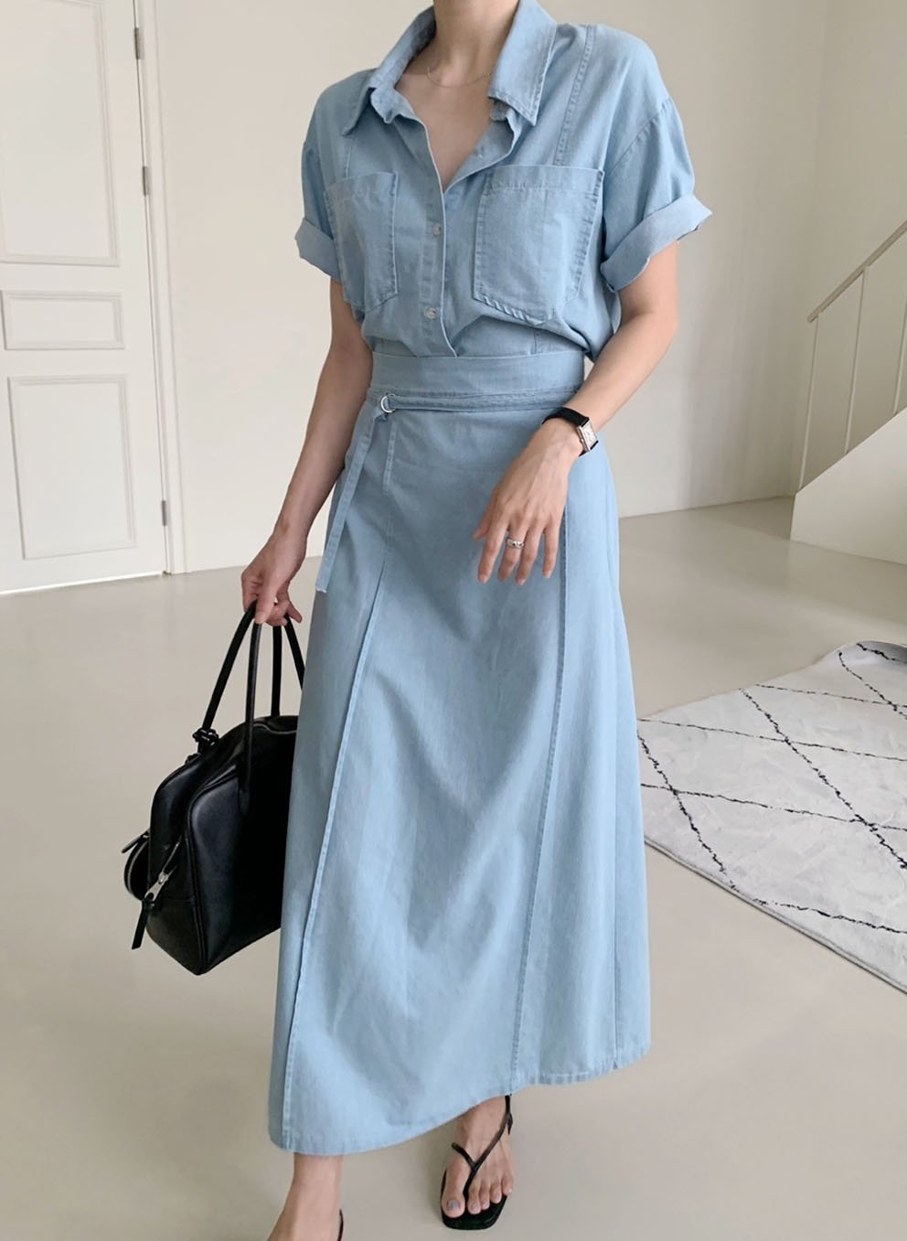 Tencel denim skirt set