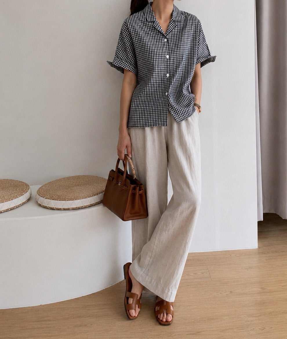 Gingham checkered shirt