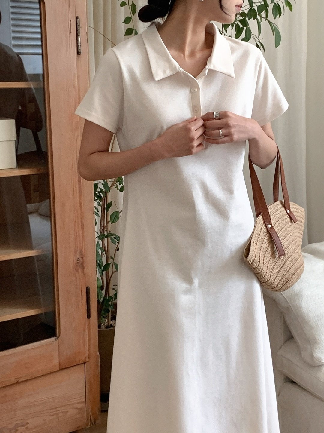 Collar pique dress