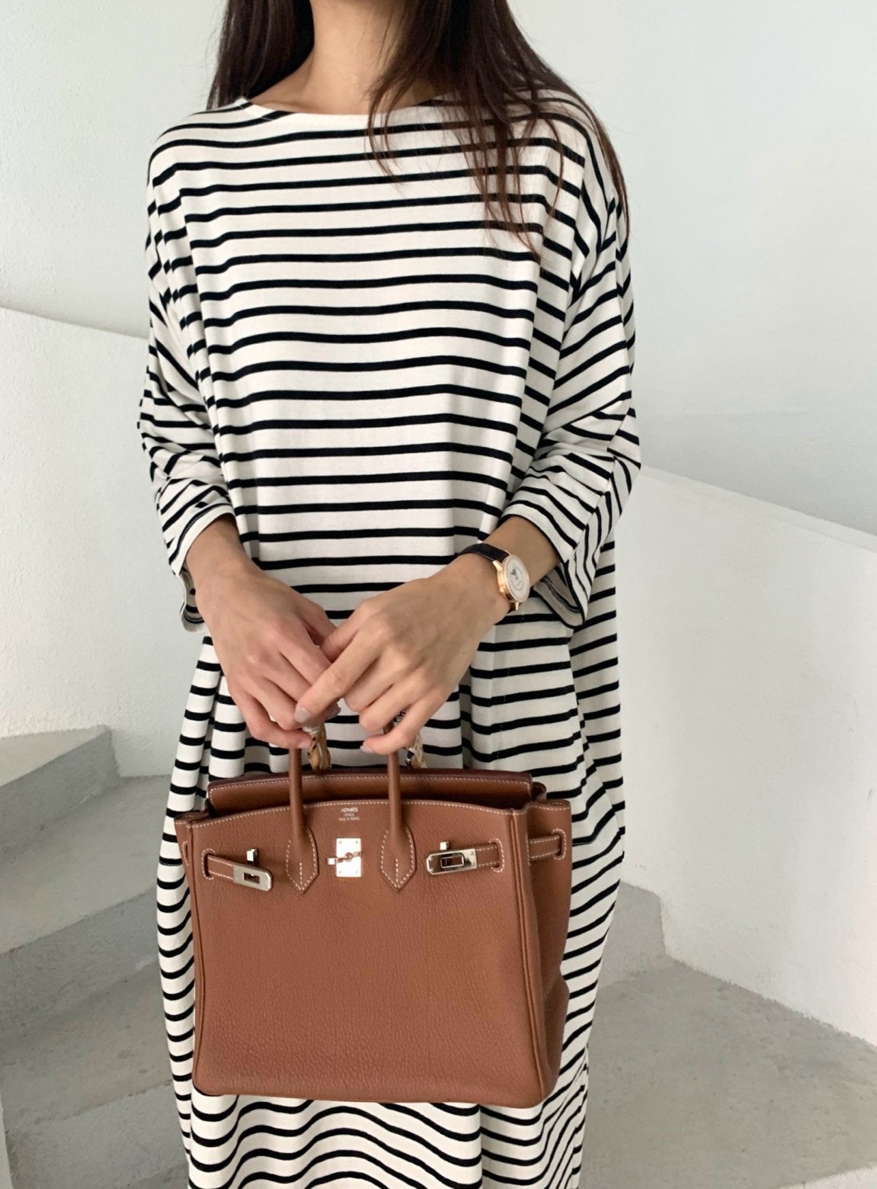 Striped long dress