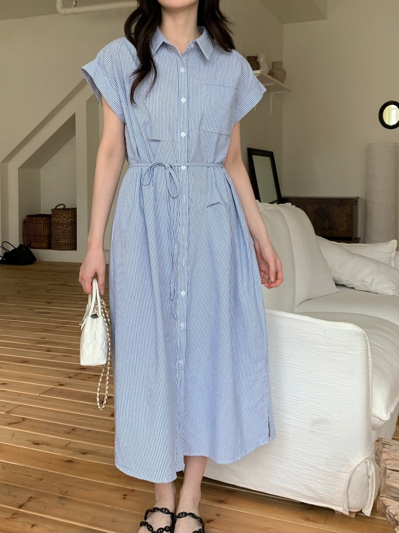 Striped shirt dress