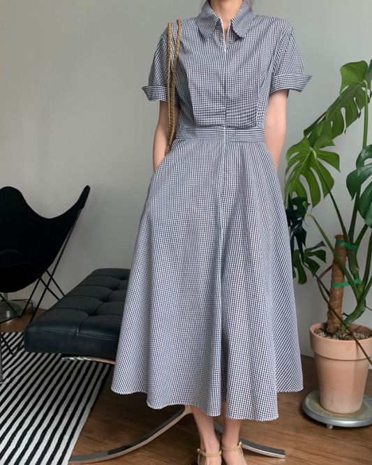 Checkered A line dress