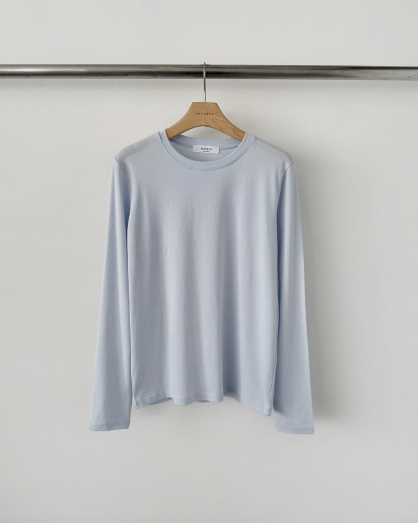 Cream modal long sleeves t-shirt