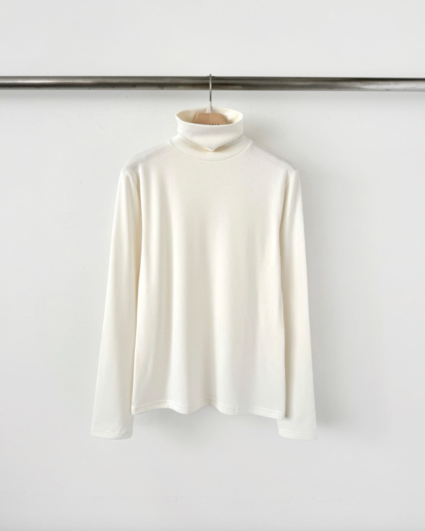 (F/W) Fleece lined high neck T-shirt