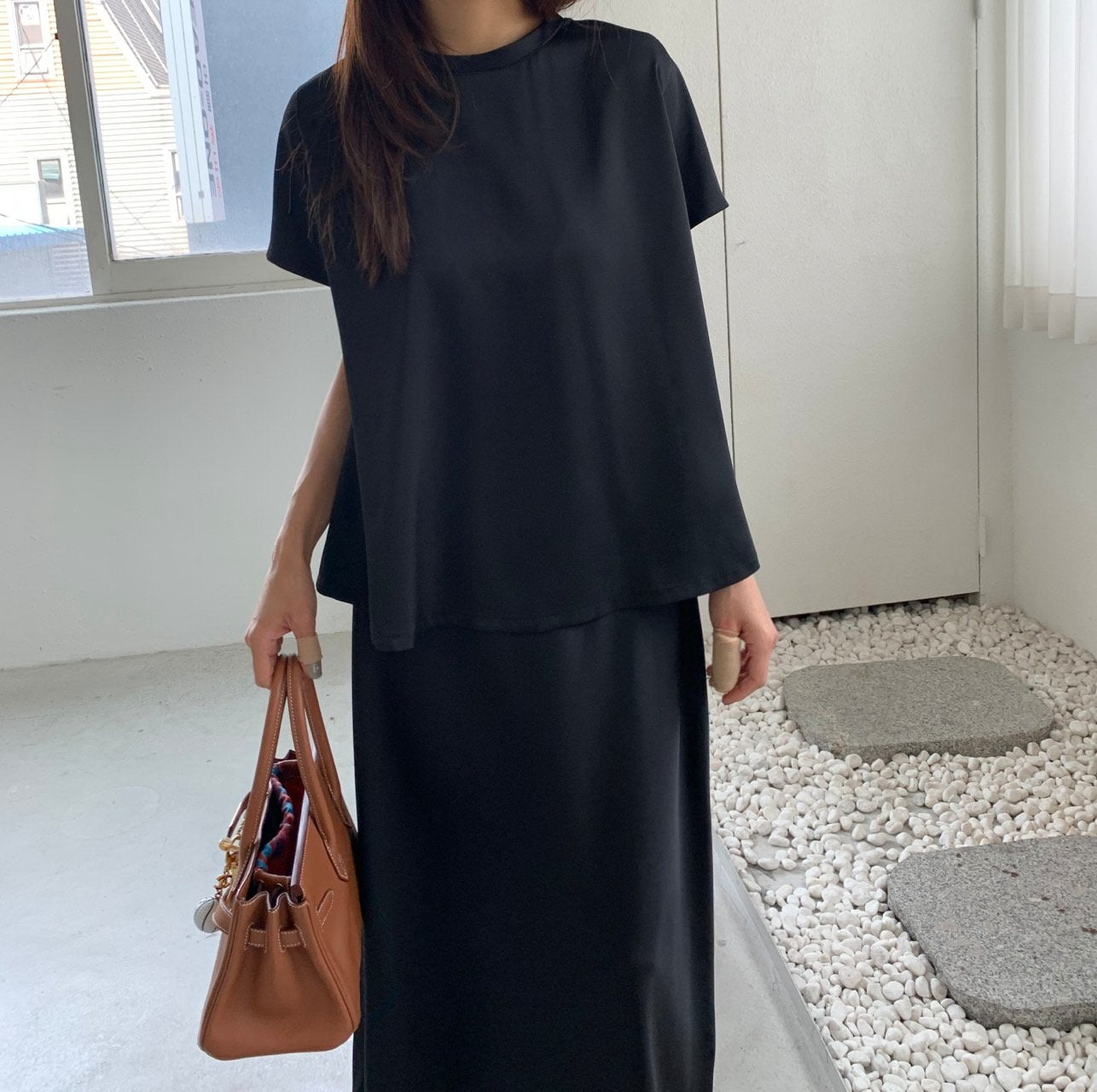 Satin flared blouse