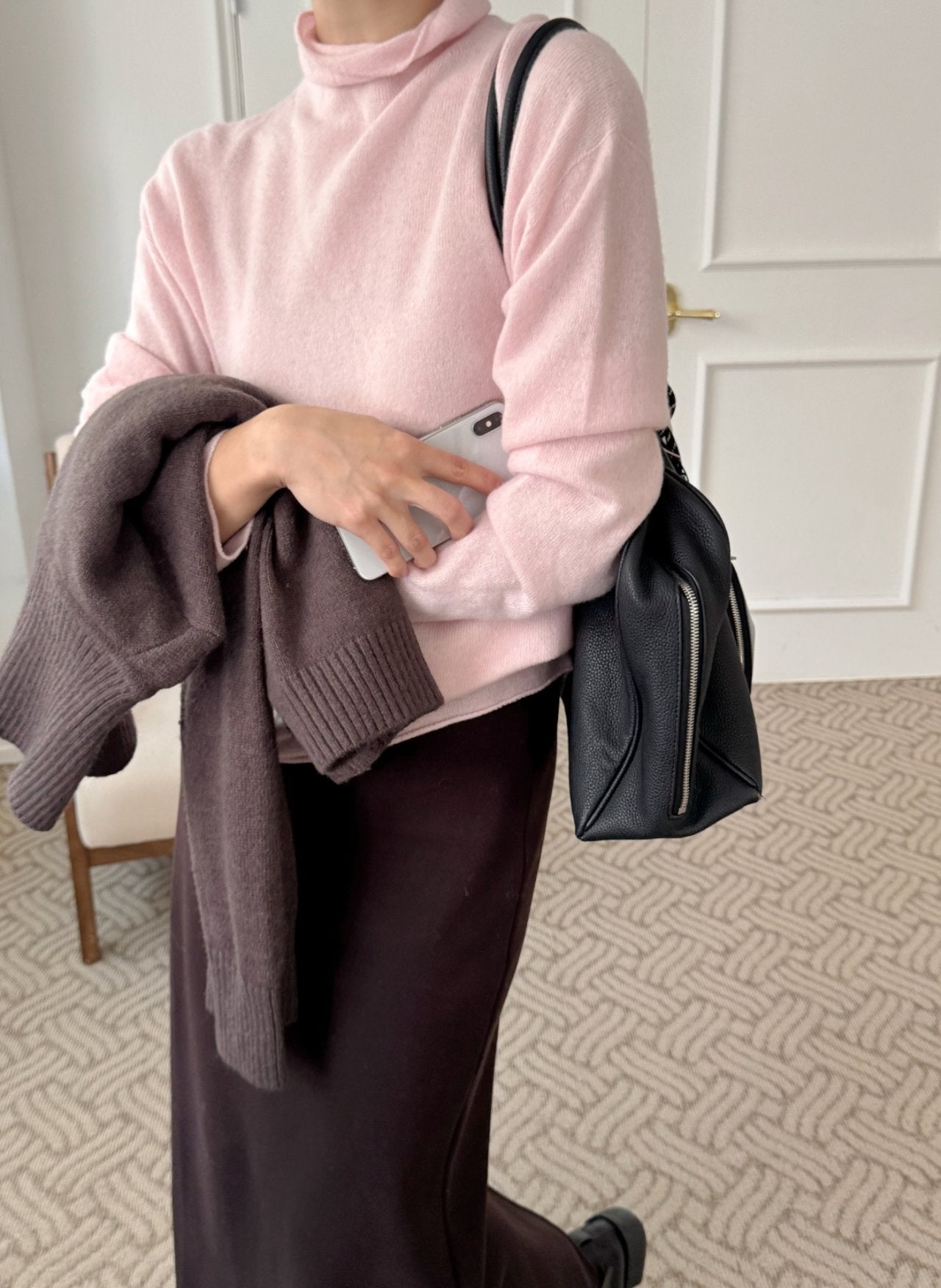 (F/W) Wholegarment high-neck knit top