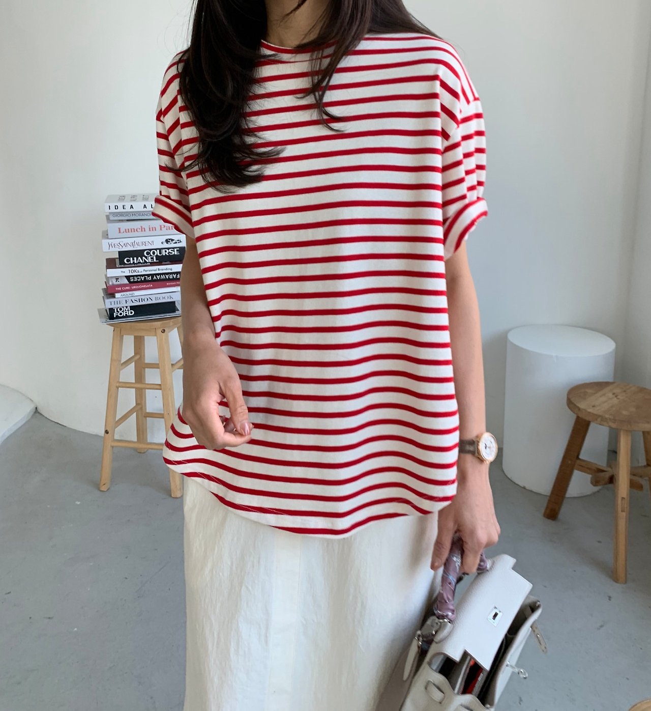 Batwing striped t-shirt
