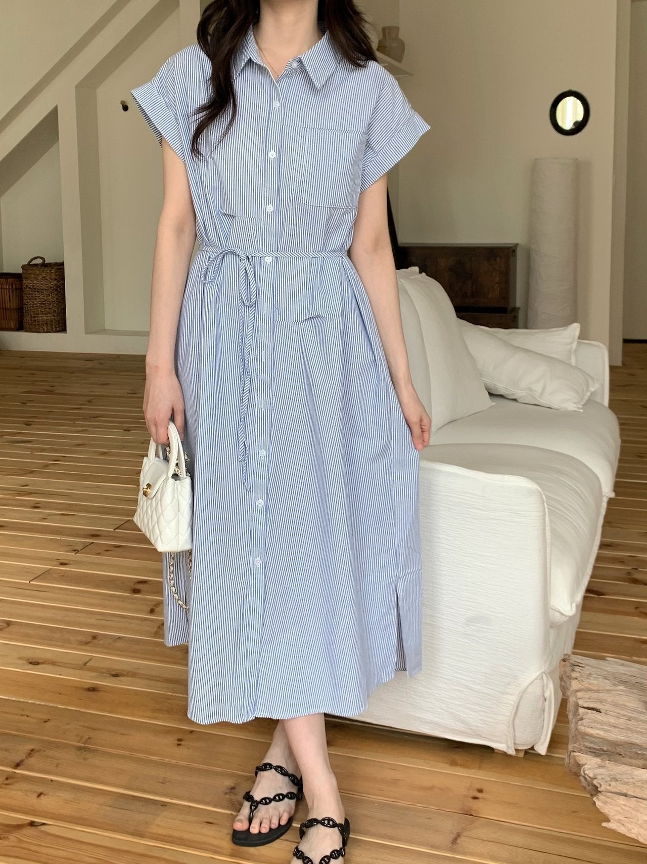 Striped shirt dress
