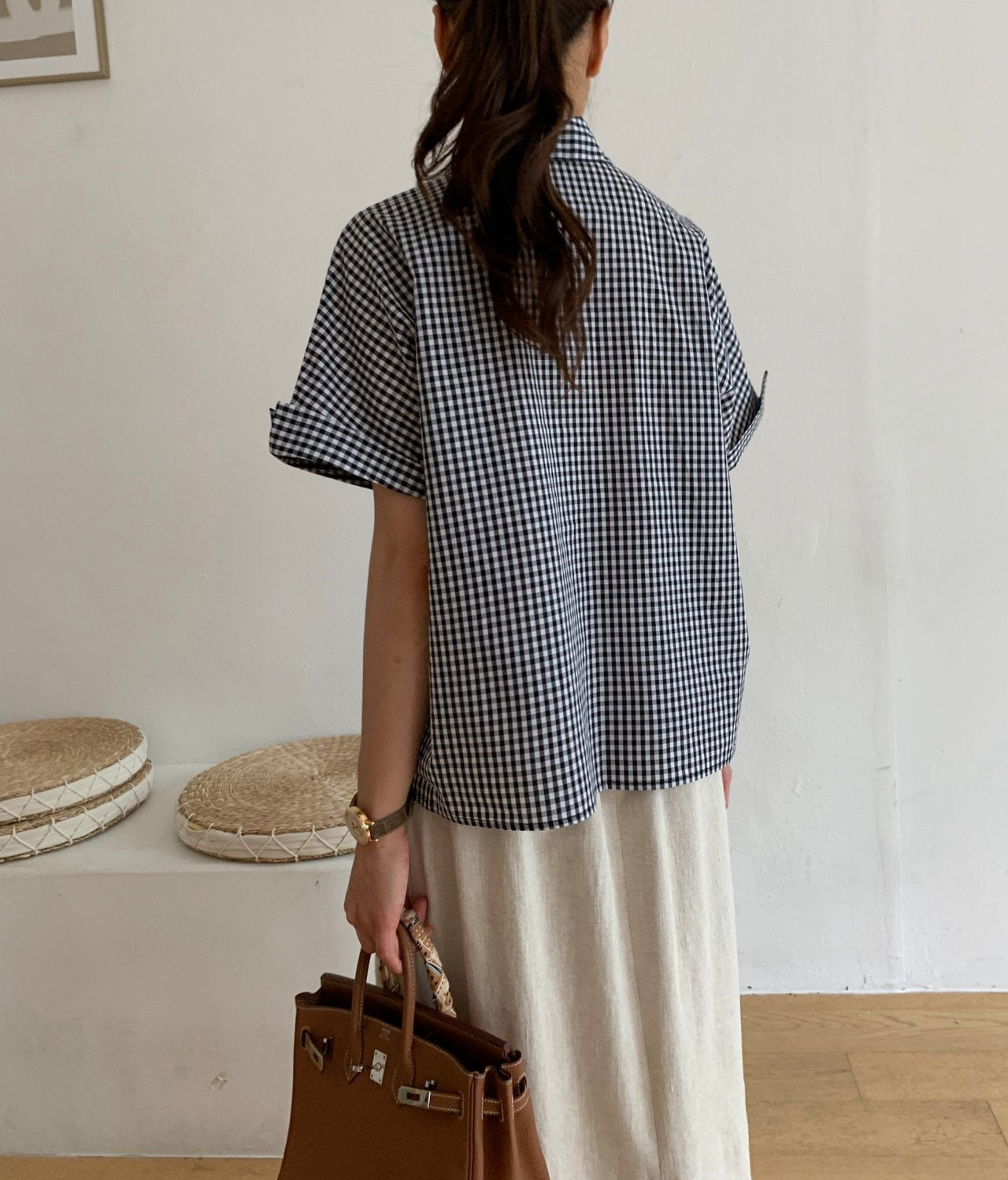 Gingham checkered shirt