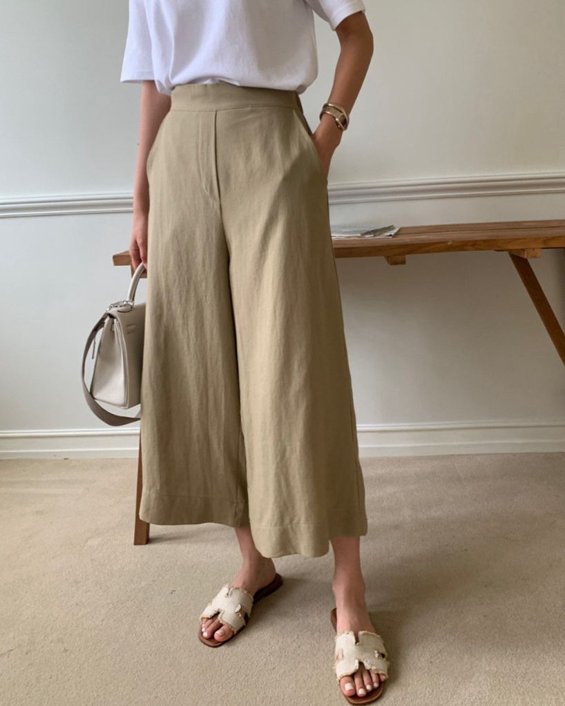Tencel wide pants
