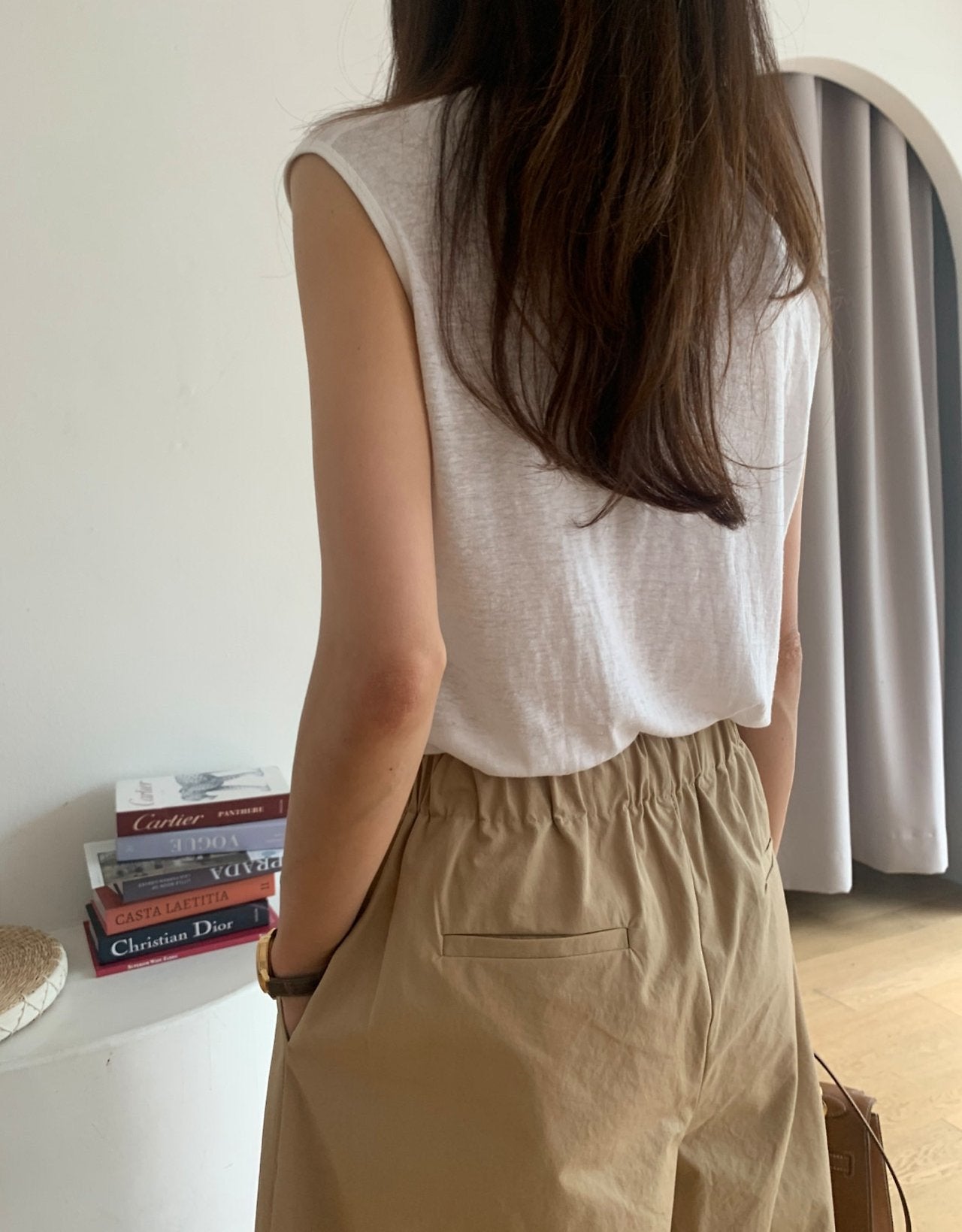 Pintuck wide pants