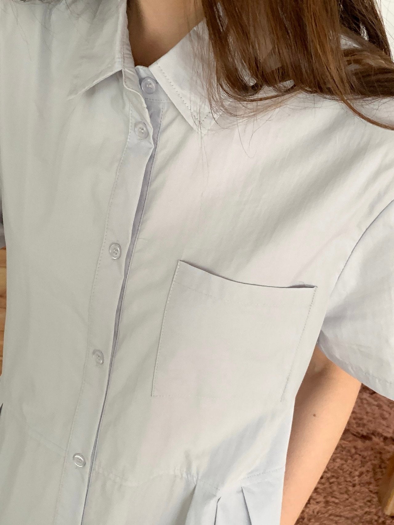 Cotton blend shirtdress