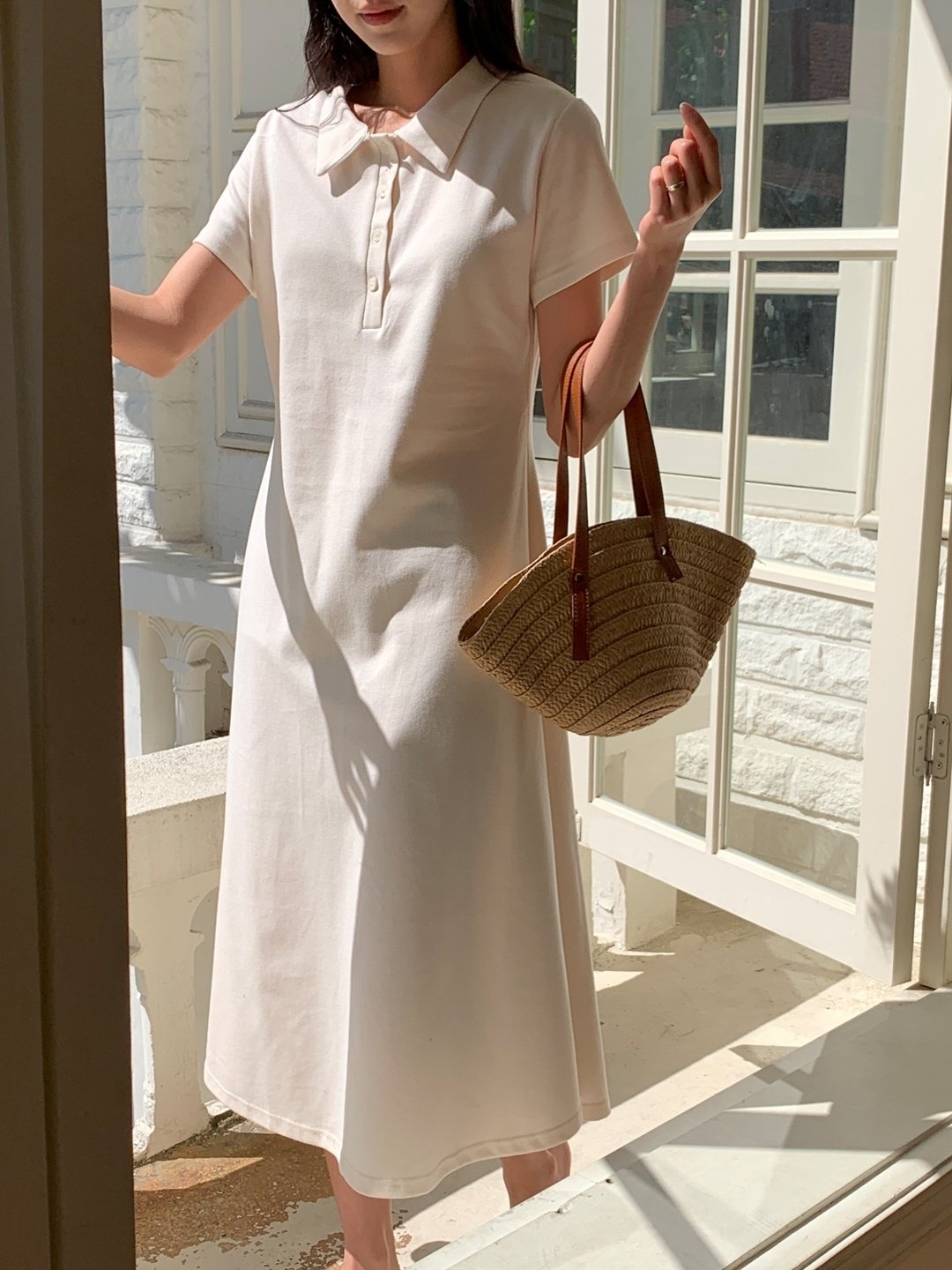 Collar pique dress