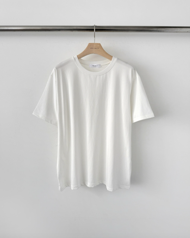 Cream modal basic T-shirt