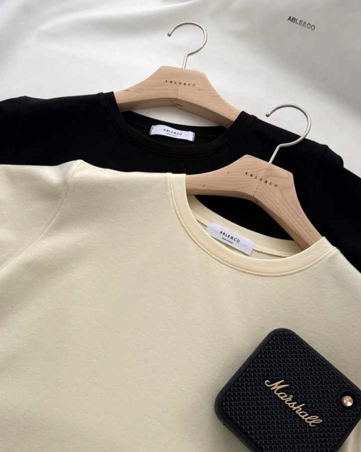 Cream modal tee