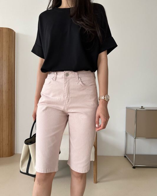 Silky wide cuff T-shirt