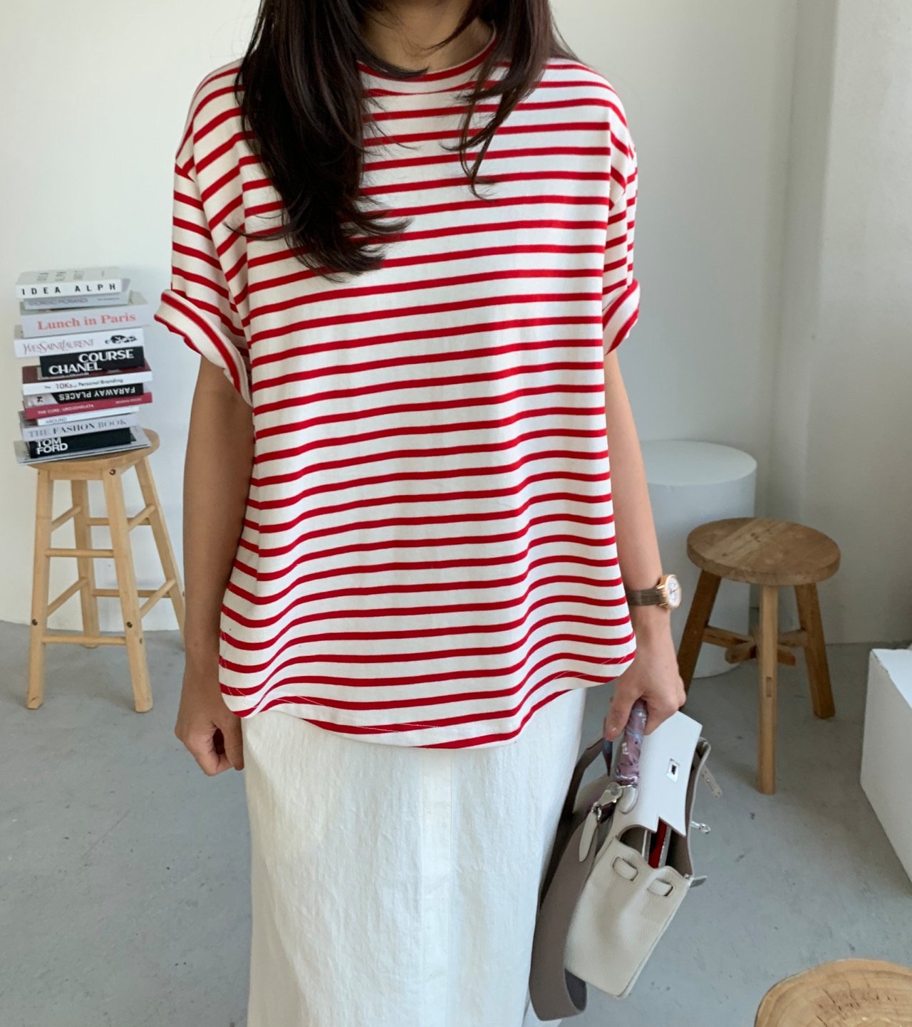 Batwing striped t-shirt