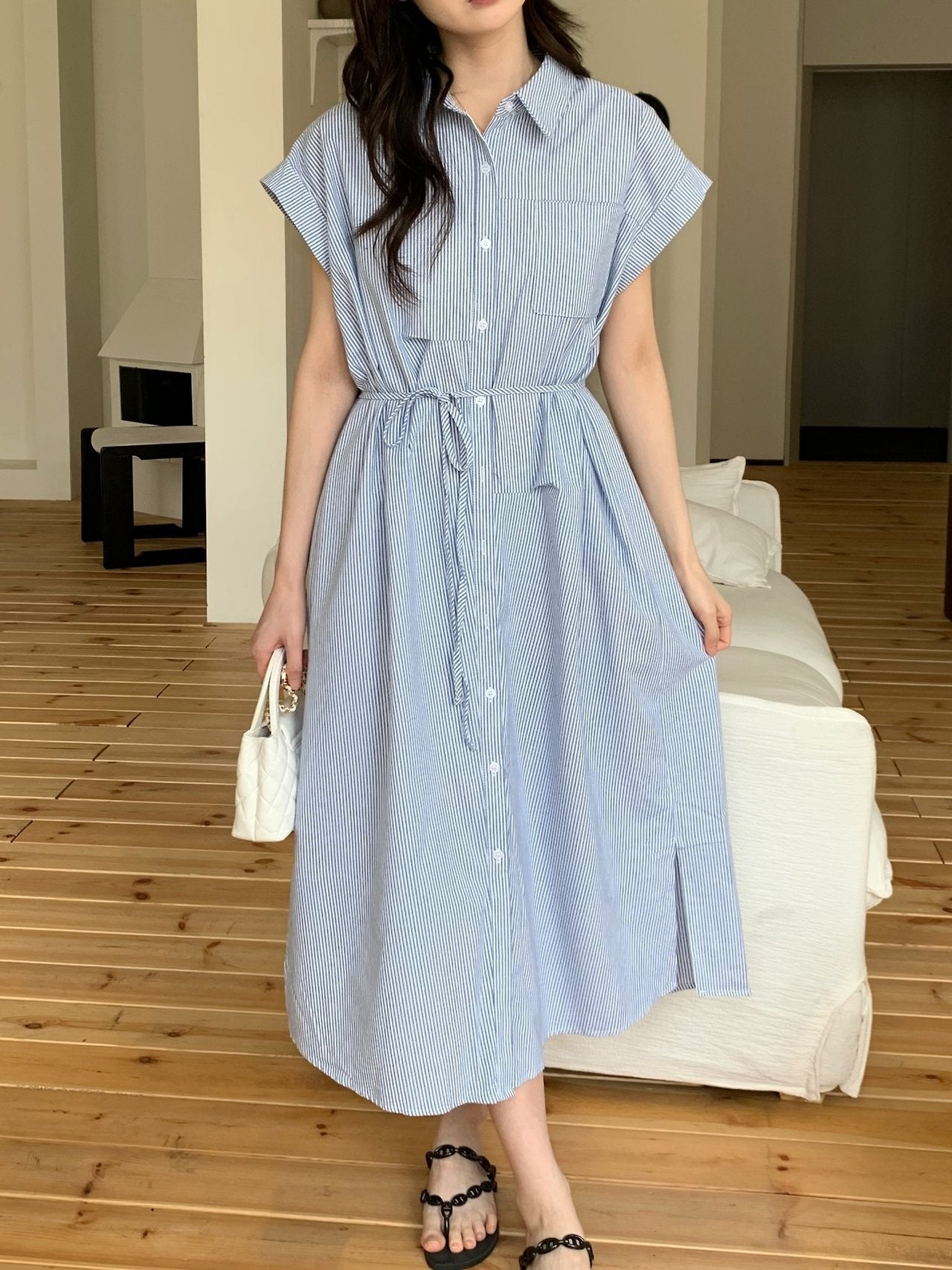 Striped shirt dress