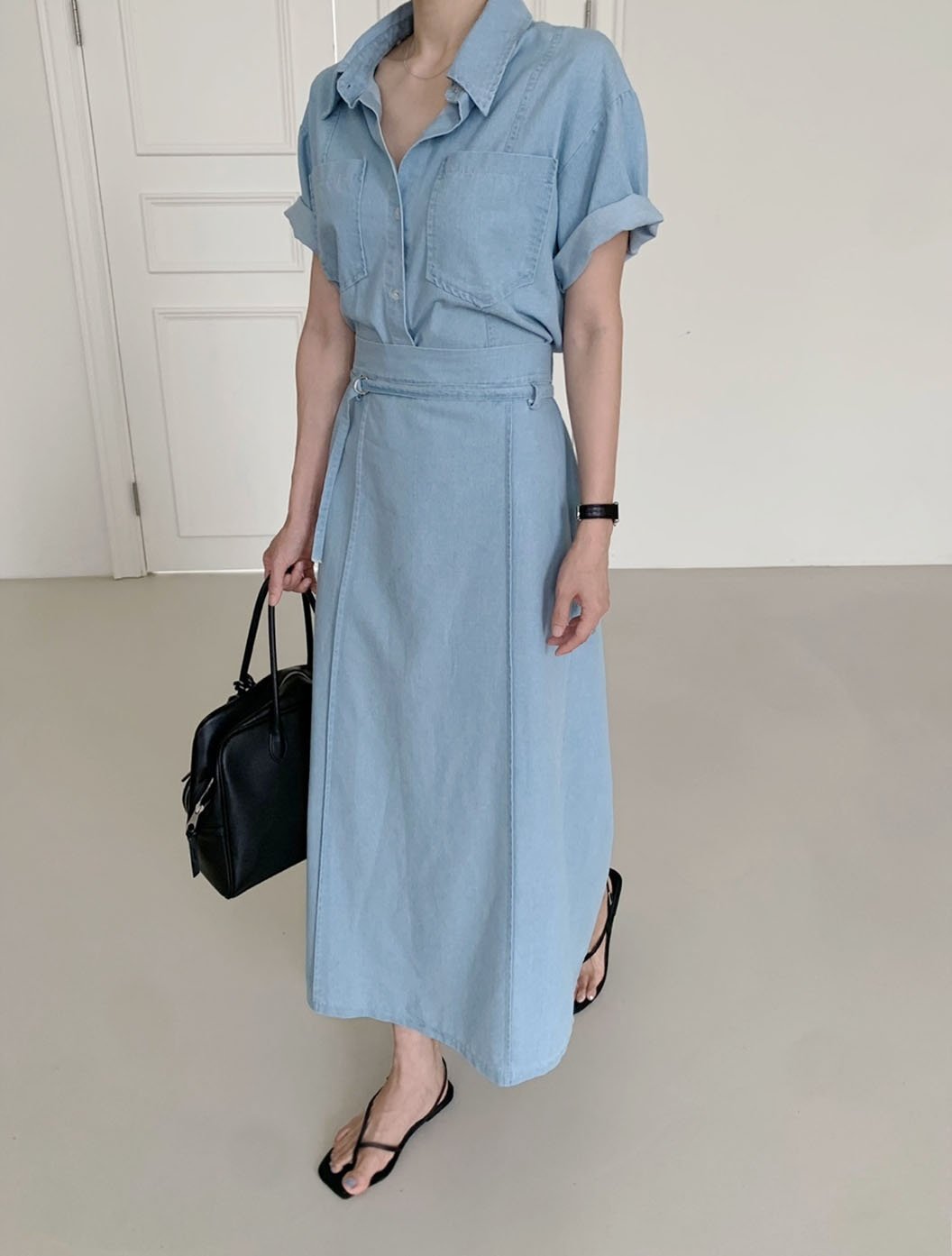 Tencel denim skirt set