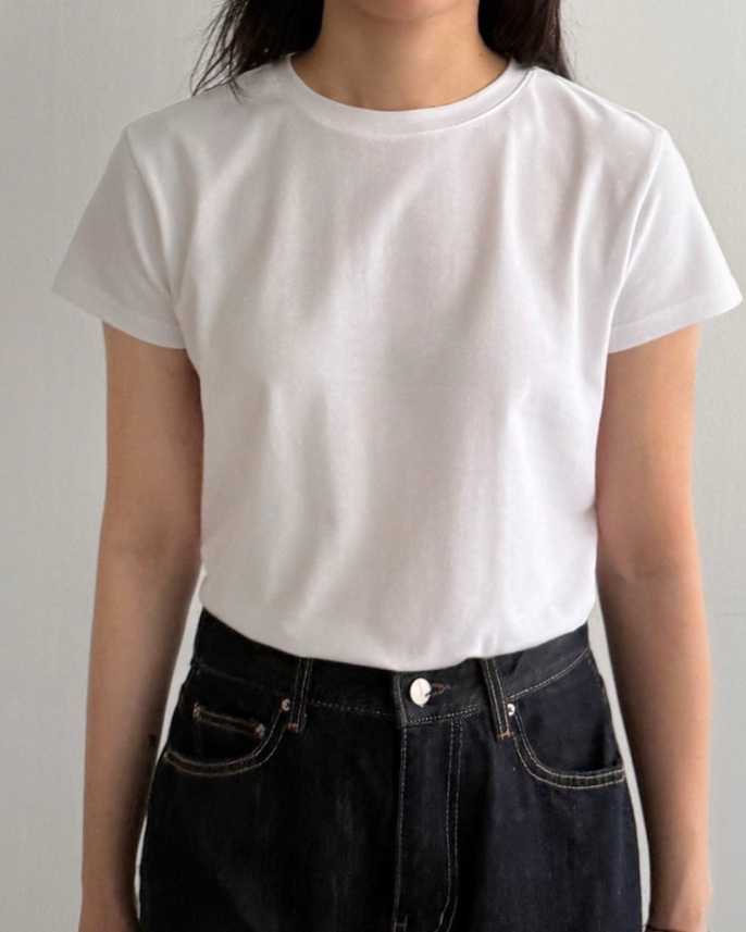 Cream modal tee