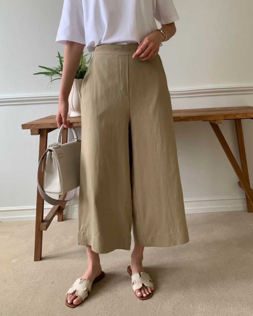 Tencel wide pants
