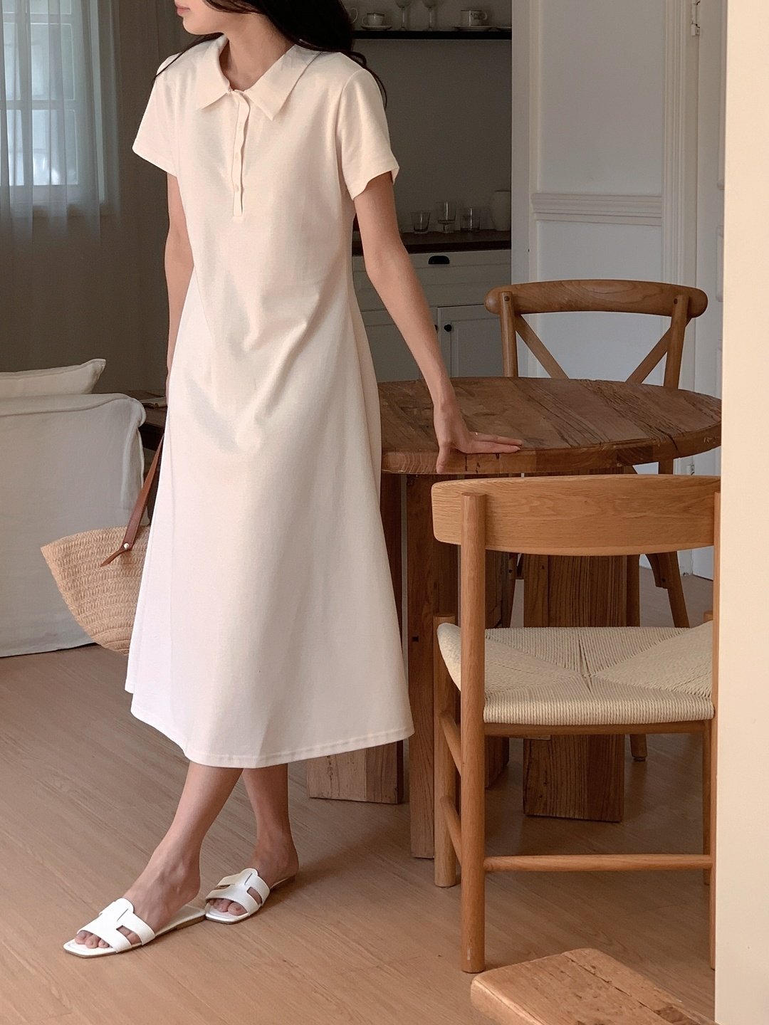 Collar pique dress